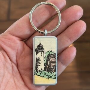 5/$25 Lighthouse domino Keychain NEW handmade can also be a fan pull